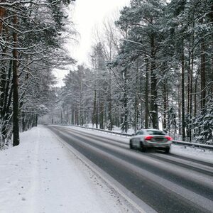 winter snow road car