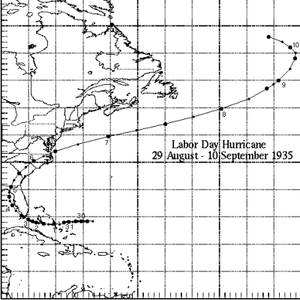 1935 Labor Day Hurricane path NOAA