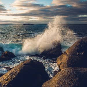 Earth ocean rocks waves