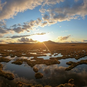 sunset peat bog Scotland